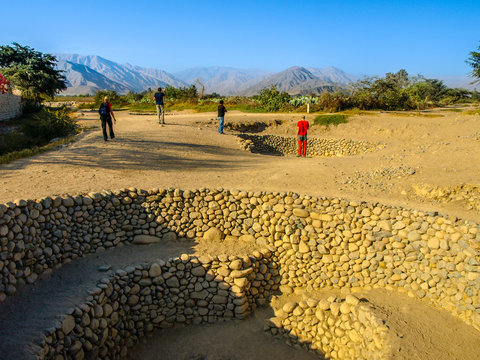 Aquaducts of Cantayoc in Nazca, Peru, South America