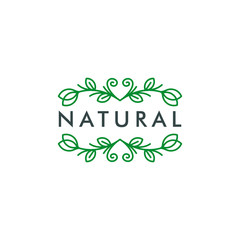Fototapeta premium natural eco leaf abstract flower logo template vector illustration