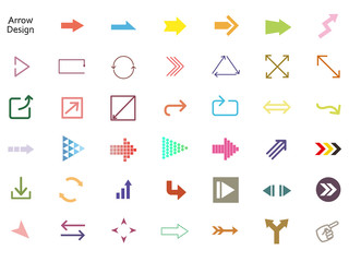 カラフルな矢印アイコンセット