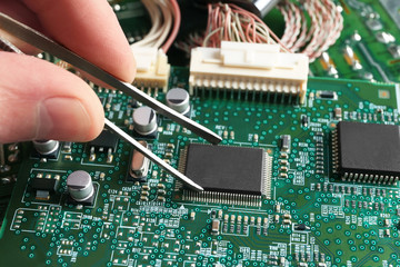 repairs, replacement of the processor on the microcircuit