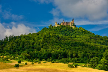 Fototapeta na wymiar Hohenzollern Castle, Germany - the seat of the former ruling German Hohenzollern dynasty from Swabia
