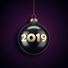 3D Rendering Christmas ball on a dark background