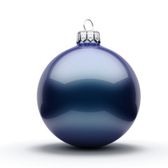 3D Rendering Dark Blue Christmas Ball