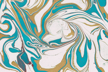 Colorful marble ink paper textures on white background. Chaotic abstract organic design. 