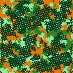 Fashion camo. Colorful camouflage vector pattern. Seamless fabric design