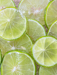 lime with bubbles isolated on white