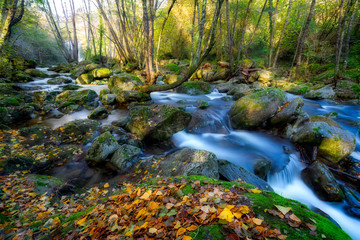 Beautiful mountain river from Spain, long exposure picture