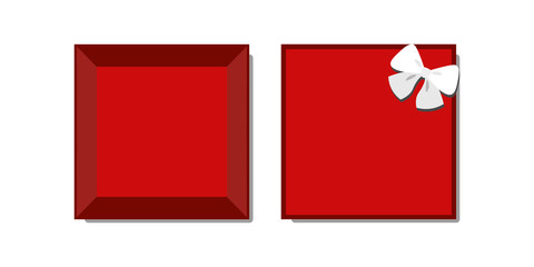 Red gift box empty top view
