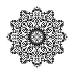 Adult coloring page. Mandala vector.