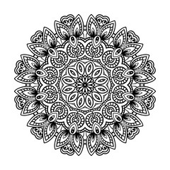 Adult coloring page. Mandala vector.