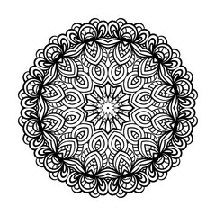Adult coloring page. Mandala vector.
