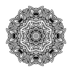 Adult coloring page. Mandala vector.