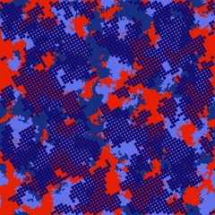 Fashion camo. Colorful camouflage vector pattern. Seamless fabric design