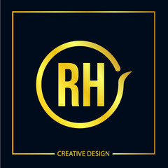 Initial Letter RH Logo Template Design
