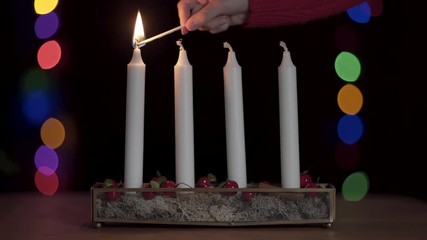 Lighting the first advent candle