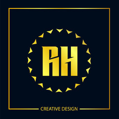 Initial Letter RH Logo Template Design