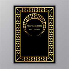 Golden black neo classic ornate in template, art deco and art nuvo,  luxury backgorund for web and print gatsby style