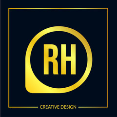 Initial Letter RH Logo Template Design