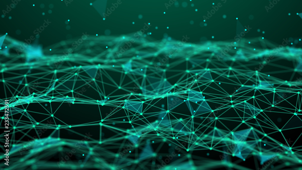 Aufkleber Abstract technology background. Network connection. Artificial intelligence. Science background. Big data digital background. 4k rendering.