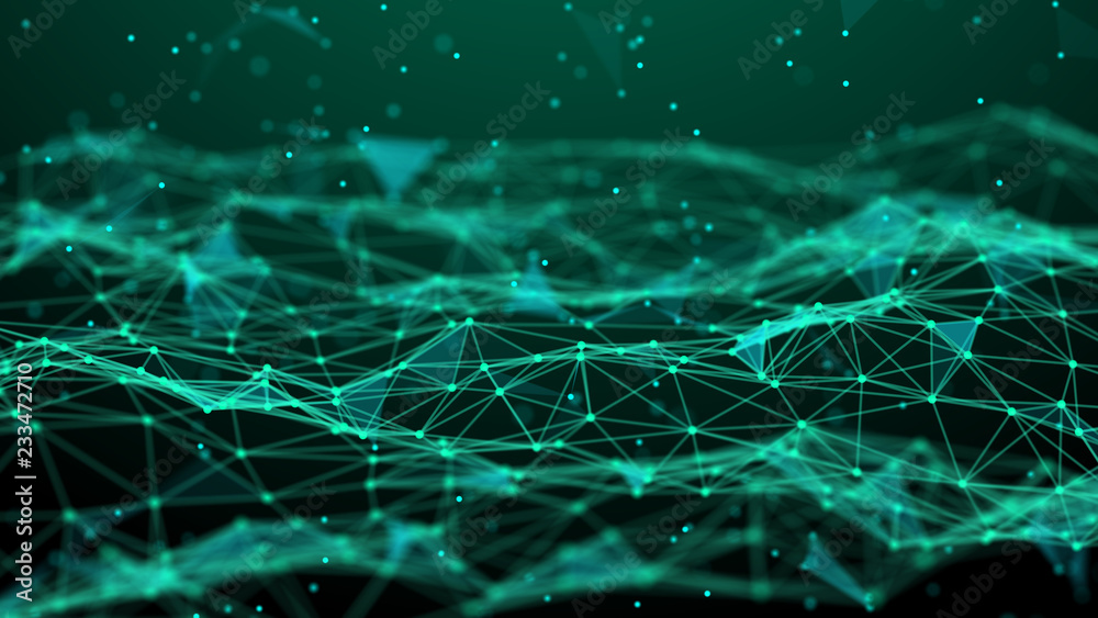 Aufkleber Abstract technology background. Network connection. Artificial intelligence. Science background. Big data digital background. 4k rendering.