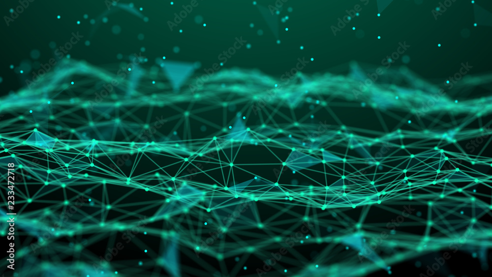 Aufkleber Abstract technology background. Network connection. Artificial intelligence. Science background. Big data digital background. 4k rendering.