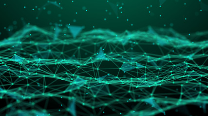 Abstract technology background. Network connection. Artificial intelligence. Science background. Big data digital background. 4k rendering.
