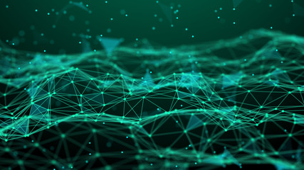 Abstract technology background. Network connection. Artificial intelligence. Science background. Big data digital background. 4k rendering.