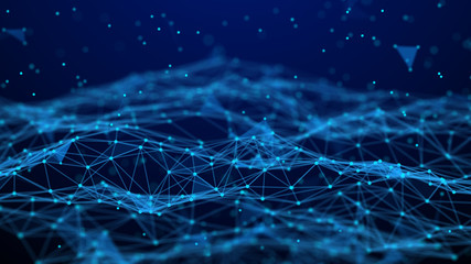 Abstract technology background. Network connection. Artificial intelligence. Science background. Big data digital background. 4k rendering.