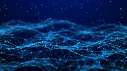 Abstract technology background. Network connection. Artificial intelligence. Science background. Big data digital background. 4k rendering.