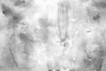 Grey watercolor spring paper textures on white background. Chaotic abstract organic design.