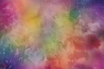 Colorful watercolor paper textures on white background. Chaotic abstract organic design. 