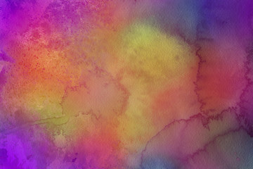 Colorful watercolor paper textures on white background. Chaotic abstract organic design. 