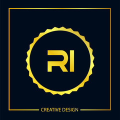 Initial Letter RI Logo Template Design
