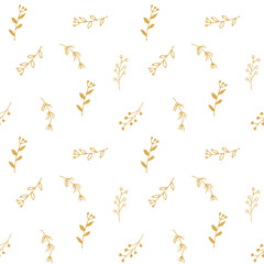 Branches hand drawn doodles Seamless Pattern, Christmas wreath decoration background. Vector illustration