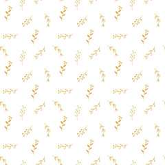 Branches hand drawn doodles Seamless Pattern, Christmas wreath decoration background. Vector illustration