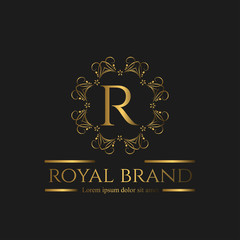 Logo Luxury with Golden Color