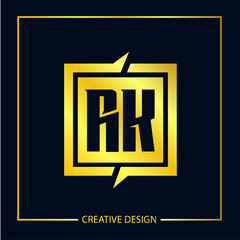 Obraz premium Initial Letter RK Logo Template Design