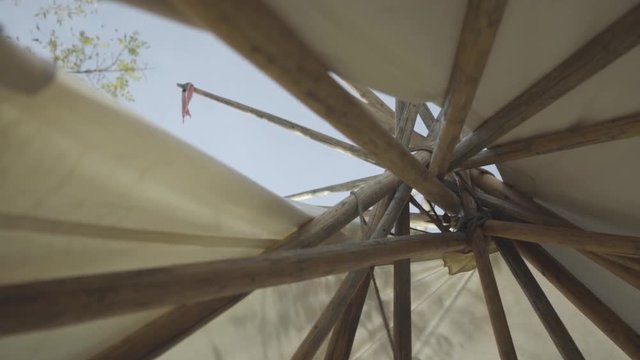 Interior structure of a Native American Teepee