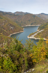 Amazing Autumn Landscape of Tsankov kamak Reservoir, Smolyan Region, Bulgaria