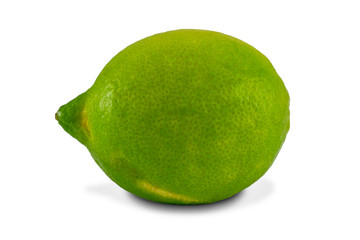Green lemon isolated on white background