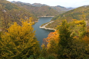 Amazing Autumn Landscape of Tsankov kamak Reservoir, Smolyan Region, Bulgaria