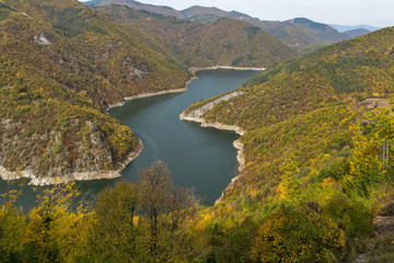 Amazing Autumn Landscape of Tsankov kamak Reservoir, Smolyan Region, Bulgaria