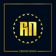 Initial Letter RN Logo Template Design