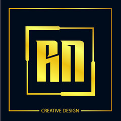 Initial Letter RN Logo Template Design