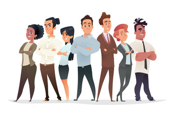 Fototapeta premium Young professionals characters collection. Business team concept. Recruitment of successful young managers.