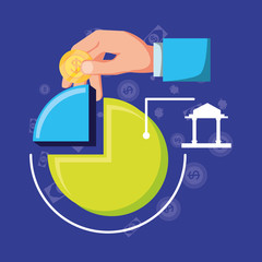 Obraz premium statistical graphics with set icons economy finance