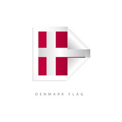 Denmark Label Flags Vector Template Design Illustration