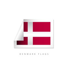 Denmark Label Flags Vector Template Design Illustration