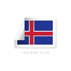 Obraz premium Iceland Label Flags Vector Template Design Illustration
