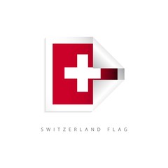Switzerland Label Flags Vector Template Design Illustration